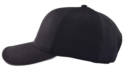 TSSGBL Men's Plain Baseball Hat - OSFM & XXL Big Head Fit，Adjustable Structured Ball Cap with Reflective Sandwich Brim - color: Black, size: Medium-Large