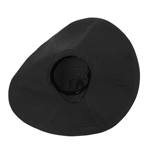 Women's Super Wide Brim Sun Hat - Extra Large Floppy Beach Bucket Hat, Foldable Summer Sun Protection Outdoor Travel Cap - color: Black