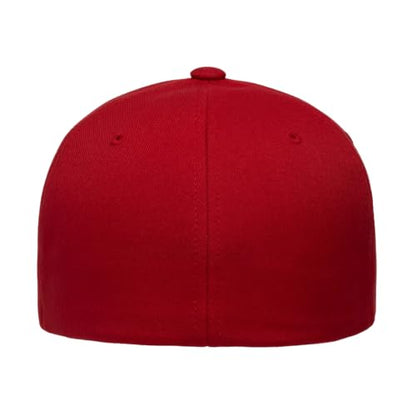 Flexfit NU Tri-Layer Athletic Fitted Baseball Cap with Seam-Sealed Taping - color: Red, size: Large-X-Large