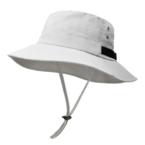 Sun Bucket Hat for Men Women Fishing Beach Safari Hats for Golf Hiking Hunting Outdoor UPF 50+ - color: Lightgrey