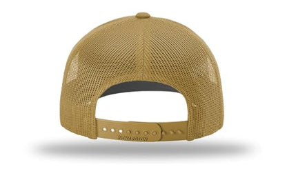 Richardson 112 Trucker Hat - Premium Blank Baseball Cap, Adjustable Snapback Hat - Structured Six Panel Richardson Blank Hats - color: Amber Gold