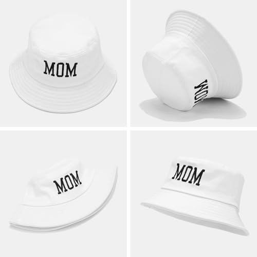 XYIYI 2 Pack Unisex Bucket Hat for Women Men Summer Beach Fishing Hat Sun Hat - color: Dad Black Mom White