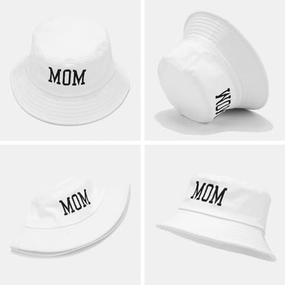 XYIYI 2 Pack Unisex Bucket Hat for Women Men Summer Beach Fishing Hat Sun Hat - color: Dad Black Mom White