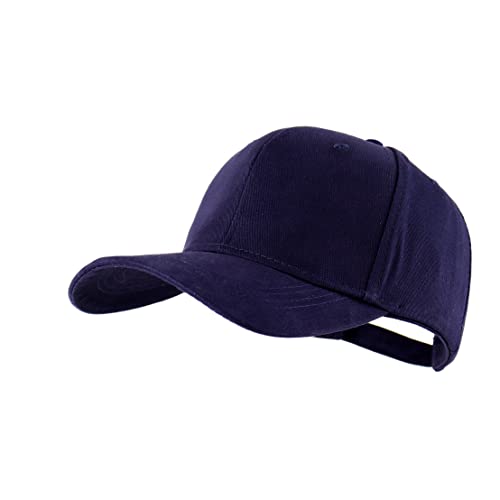 LANGZHEN Unisex Baseball Cap 100% Cotton Fits Men Women Washed Denim Adjustable Dad Hat - color: Structured-navy+structured-black