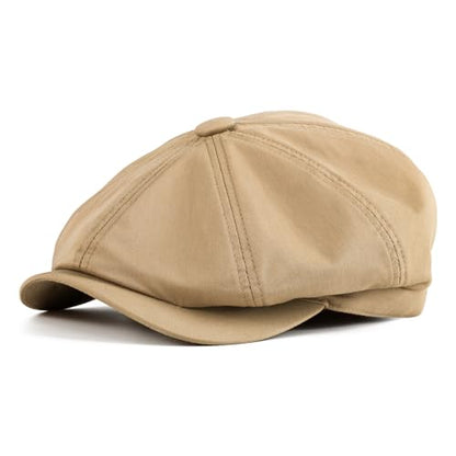 Toddler 8 Panel Cotton Newsboy Cap - color: Khaki, size: 6-8 Years