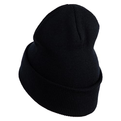 e4Hats.com 12 inch Cuffed Knit Long Beanie - color: Black