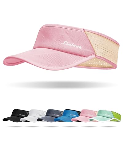 Sports Sun Visor for Men & Women Breathable Mesh, Stretchy Foldable Cooling Visor Hat for Running, Golf, Tennis, Hiking - color: Pink