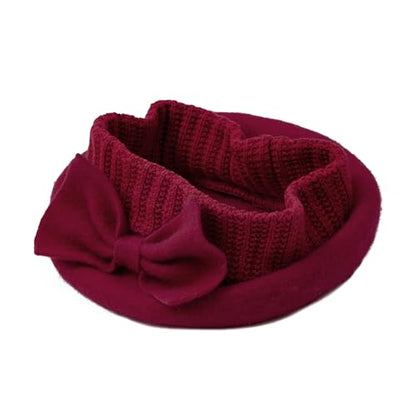 Century Star Lady French Beret Hats for Women Chic Wool Beret for Adults Fashionable Winter Warm Cap Beanie Hats - color: Wine Red