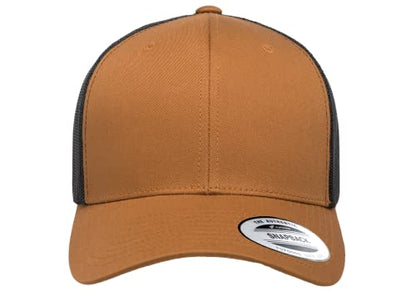 L2K Classics Plain Trucker Mesh Cap Baseball Cap - Mens Hats Trucker Hats for Men - color: Caramel/Black