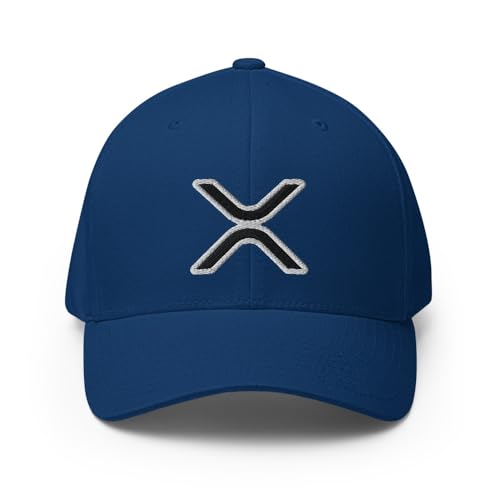FX XRP Fitted Hat Embroidered Curved Bill Mid Crown Closed-Back Structured Twill Cap - color: Royal Blue, size: Large-X-Large