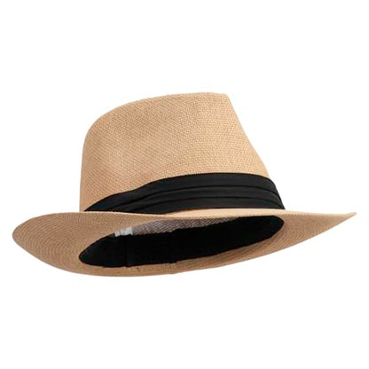 Jeanne Simmons Men's Large Brim Fedora Hat - color: Tan, size: X-Large