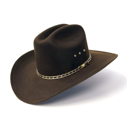 Western Express Felt Finish Cowboy Hat - Cattleman Style with Gold Hat Band | Cowboy & Cowgirl Hats for Men and Women - color: Brown, size: 7