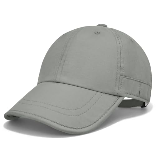 Baseball Cap Unstructured Athletic Golf Cap Soft-Brim Foldable Hat - color: Dark Gray