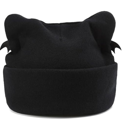 Distressed Ring Beanie Hat for Women Men Slouchy Skull Cap - color: Y2k/Black