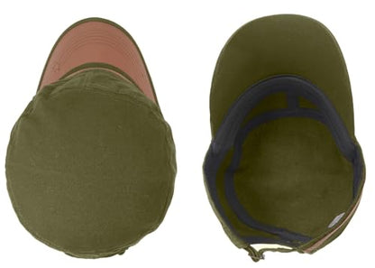 Flat Top Cap for Men Soft Cotton Adjustable Military - color: Military Green