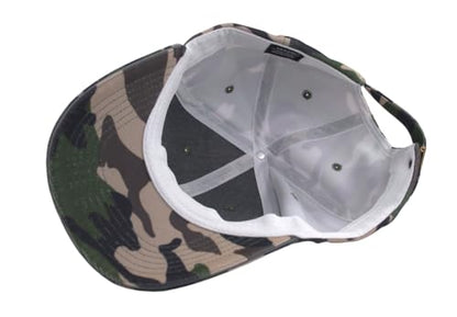 TSSGBL Men's Plain Baseball Hat - OSFM & XXL Big Head Fit，Adjustable Structured Ball Cap with Reflective Sandwich Brim - color: Camo, size: Medium-Large