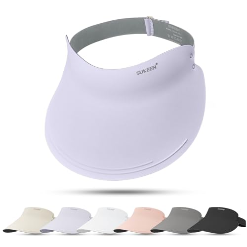 Sukeen Wide Brim Sun Visor Hat for Women,UPF50+ Seamless Sun Hats Lightweight Sports Cap Foldable Ponytail Hat for Outdoor - color: Purple