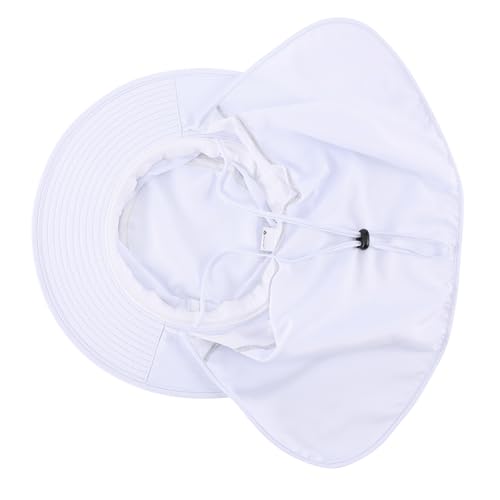 Home Prefer UPF50 Mens Sun Hat with Neck Flap Quick Dry UV Protection Cap Womens Wide Brim Fishing Hat Neck Flap Beach Garden - color: Cool White