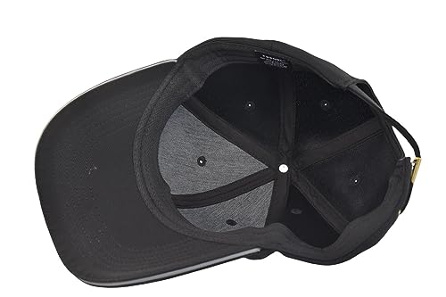 TSSGBL Men's Plain Baseball Hat - OSFM & XXL Big Head Fit，Adjustable Structured Ball Cap with Reflective Sandwich Brim - color: Black, size: X-Large-XX-Large