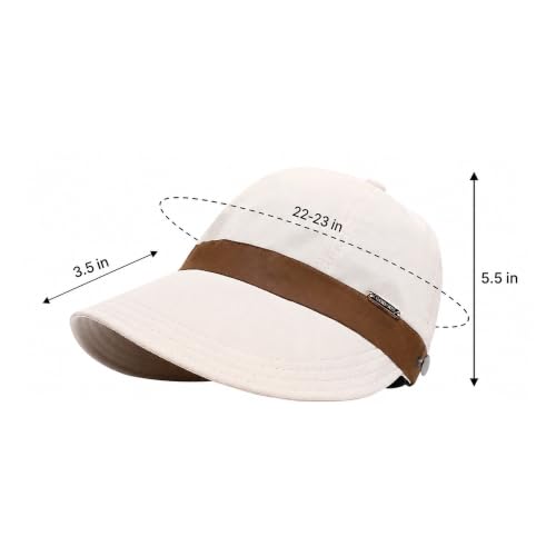 UPF 50+ Foldable Packable Wide Brim Sun Hat for Women with Ponytail Hole - color: Beige-brown