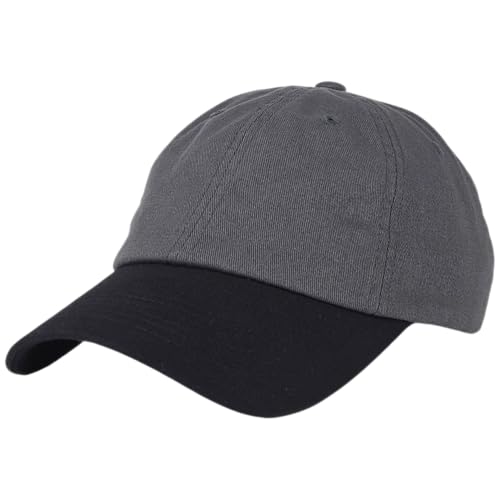 E BY ELIDAN Two Tone Dad Hat, Low Profile Baseball Cap - color: Charcoal Black