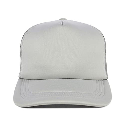 Lids Blank Basic Foam Trucker Adjustable Snapback Hat - color: Gray/Gray