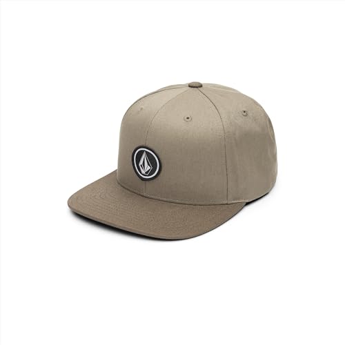Volcom Men's Quarter Twill Snapback Hat – 6-Panel Adjustable Cap with Stone Logo Patch - color: Khaki