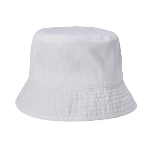 Amazon Essentials Men's Washed Cotton Canvas Bucket Hat - color: White, size: Large-X-Large
