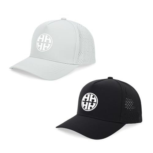 HH HOFNEN Quick Dry Baseball Cap Mesh Snapback Hat Golf Ball Cap Men Women - color: 2-black+gray