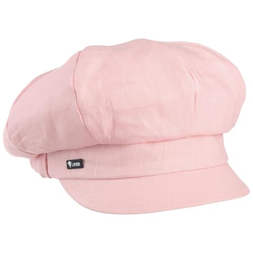 Lipodo Classic Baker Boy Cap Made in Italy Linen Cotton Ladies Elastic Band Spring Summer - color: Rose