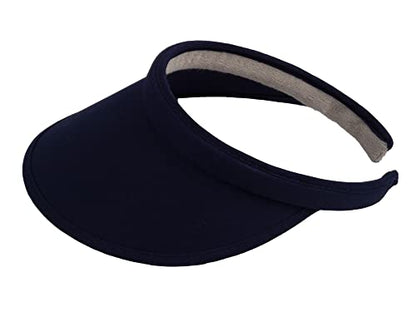 TOP HEADWEAR Sports Cotton Twill Clip-On Visor 3.5 Inch Wide Brim - color: Navy