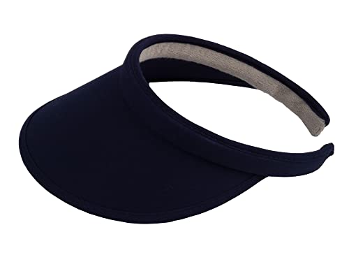 TOP HEADWEAR Sports Cotton Twill Clip-On Visor 3.5 Inch Wide Brim - color: Navy