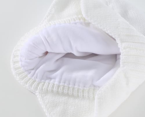 Home Prefer Mens Winter Hat Knit Earflap Hat Stocking Caps with Ears Beanie Hat - color: White
