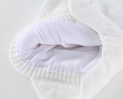 Home Prefer Mens Winter Hat Knit Earflap Hat Stocking Caps with Ears Beanie Hat - color: White