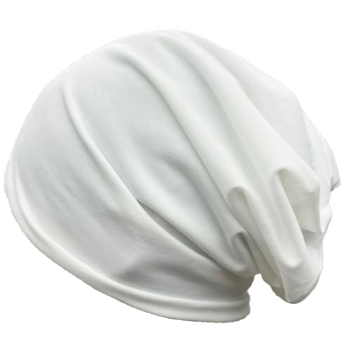 JarseHera Slouchy Beanie for Teens Boys Girls Chemo Headwear for Women Cancer Caps Hip-Hop Hats - color: 1 Pack,white