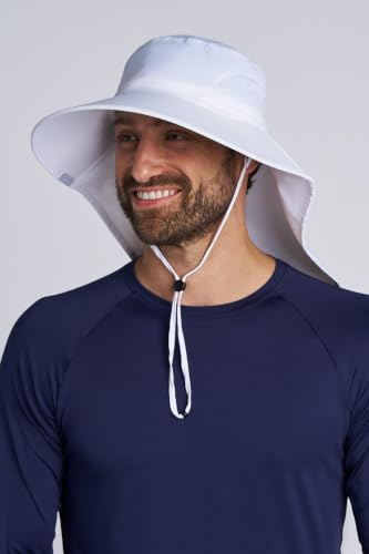 Unisex Wide Brim Sun Hat - UPF 50+ Sun Protection - SafeShade Hat - color: White