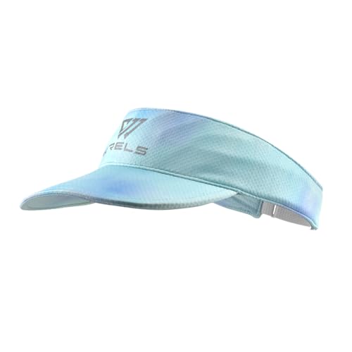 WRELS Visor Sun Hat for Kids Women Men,Adjustable Packable Sports Cap with Sweatband(46-60cm) - color: Blue, size: Large