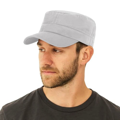 TopTie Army Cadet Cap Hat Polyester Cotton Twill Security Hat - color: Beige