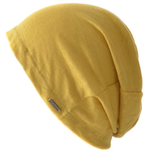 CHARM Mens Summer Linen Beanie - color: Mustard