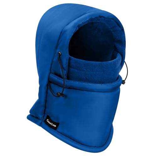 Winter Balaclava Ski Mask for Men, Windproof Beanie Hat Therma Fleece Hood, Winter Snow Gear for Outdoor, Motorcycle Skiing - color: Blue