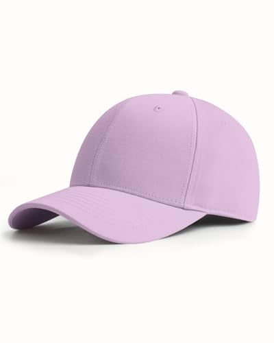 Zylioo XL XXL Big Head Baseball Cap, 100% Cotton Adjustable High Crown Hat - color: Light Purple