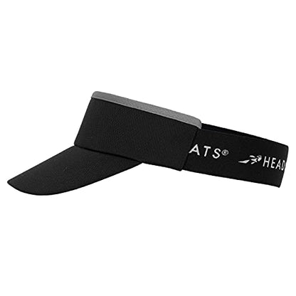 Headsweats Unisex Adult Lightweight Performance Running Sun Visor - color: Black and Grey
