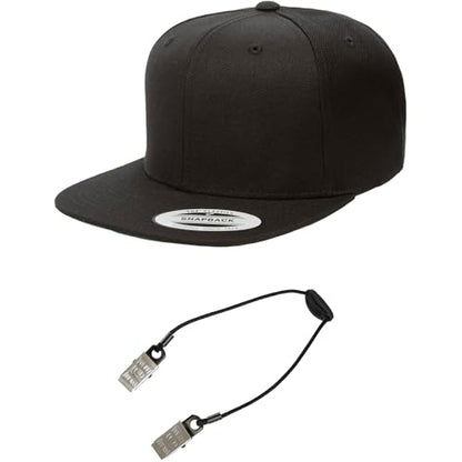 Yupoong Classics 6089 Wool-Blended Snapback Cap Bundle w/Cap Catcher - color: Black