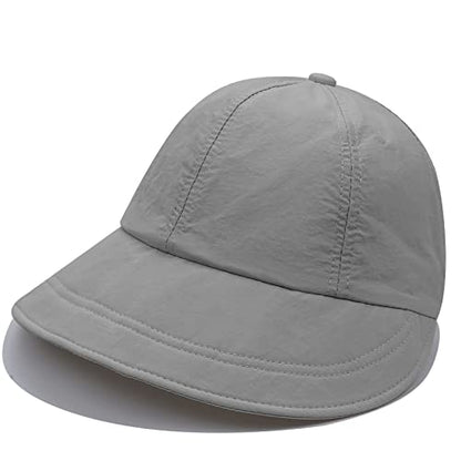 CLAPE Wide Brim Visor Hat Golf Visor Cap Packable Beach Hat Sun Protection Hat for Beach Garden Tennis Running Sunshade Hat - color: C-dwh01-gray