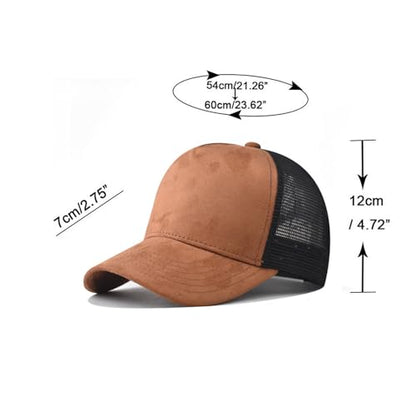 Trucker Hat Men Blank Mesh Suede Baseball Cap for Men and Women Baseball Hat 5-Panel Trucker Hat for Hunting & Hiking - color: White