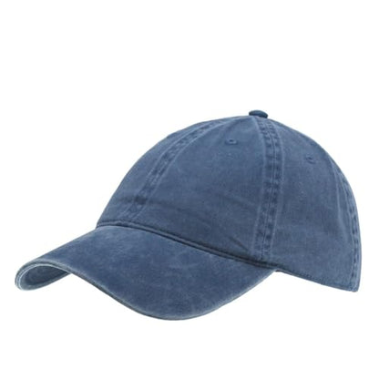 Classic Blank Dad Hat Cotton Adjustable Strap Baseball Cap - color: Navy Washed