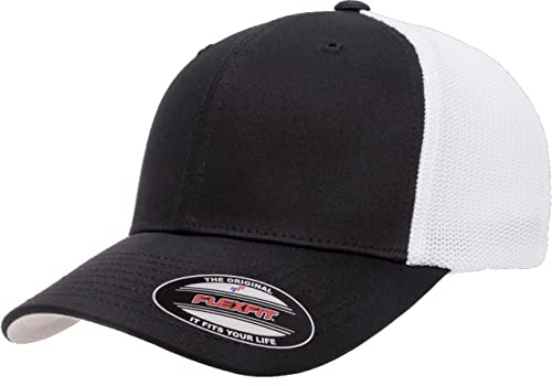 Mrlahat 6511 Flexfit Trucker Mesh One Size Fitted Cap 6 Panels with Black Bandana - color: Black/White