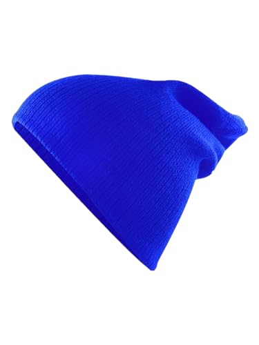 Century Star Kids Slouchy Beanie Halloween Costume Hat Winter Knit Cuff Toddler Boys Girls - color: Sapphire Blue