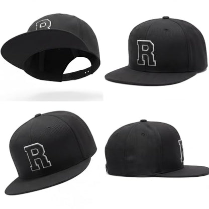 I&W Hatgear Mens 3D Silicone A-Z Patch Varsity Initial Letters Snapback Hat - color: Initial R