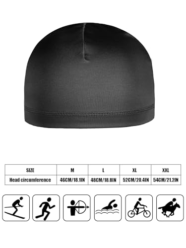 Boao Doo Rags Skull Cap for Men Sweat Wick - color: Black, Grey, size: X-Large